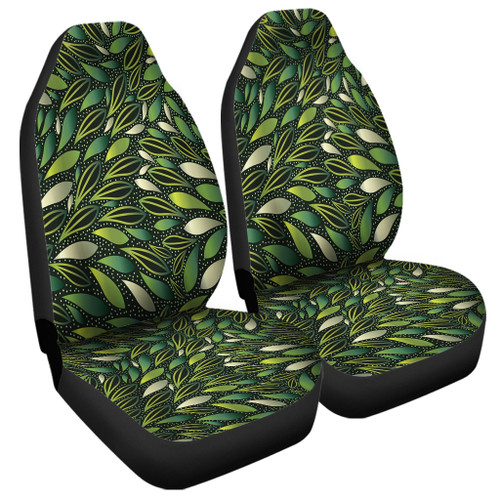 Australia Aboriginal Car Seat Covers - Green Bush Leaves Seamless Car Seat Covers