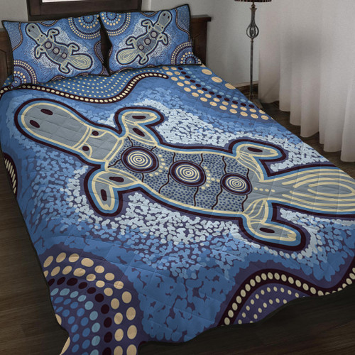 Australia Aboriginal Quilt Bed Set - Platypus Aboriginal Dot Painting
 Quilt Bed Set Australia Aboriginal Quilt Bed Set - Platypus Aboriginal Dot Painting
 Quilt Bed Set