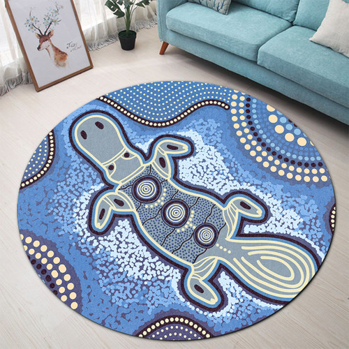 Australia Aboriginal Round Rug - Platypus Aboriginal Dot Painting
 Round Rug Australia Aboriginal Round Rug - Platypus Aboriginal Dot Painting
 Round Rug