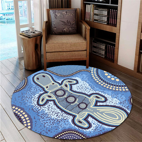 Australia Aboriginal Round Rug - Platypus Aboriginal Dot Painting
 Round Rug Australia Aboriginal Round Rug - Platypus Aboriginal Dot Painting
 Round Rug