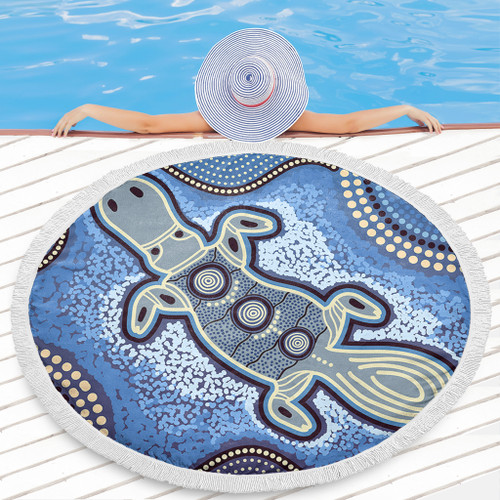 Australia Aboriginal Beach Blanket - Platypus Aboriginal Dot Painting
 Beach Blanket Australia Aboriginal Beach Blanket - Platypus Aboriginal Dot Painting
 Beach Blanket