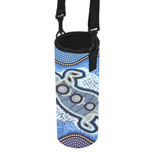 Australia Aboriginal Water Bottle Sleeve - Platypus Aboriginal Dot Painting
 Water Bottle Sleeve