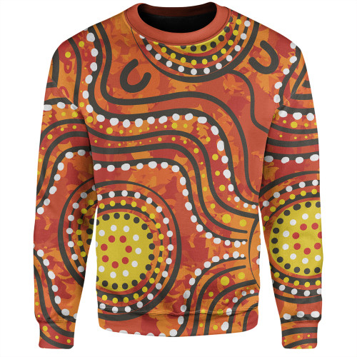 Australia Aboriginal Sweatshirt - Dot Art In Aboriginal Style Sweatshirt