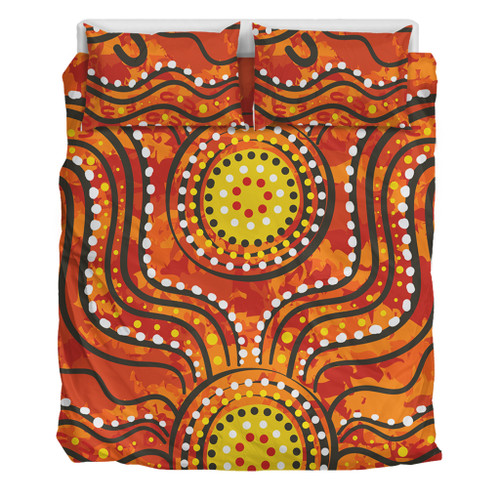Australia Aboriginal Bedding Set - Dot Art In Aboriginal Style Bedding Set