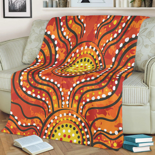 Australia Aboriginal Blanket - Dot Art In Aboriginal Style Blanket Australia Aboriginal Blanket - Dot Art In Aboriginal Style Blanket