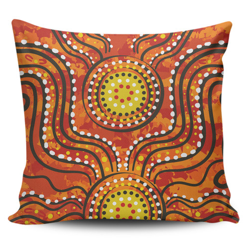 Australia Aboriginal Pillow Covers - Dot Art In Aboriginal Style Pillow Covers