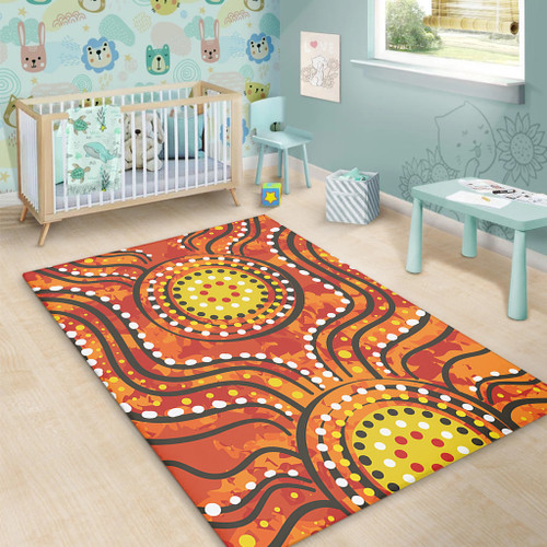 Australia Aboriginal Area Rug - Dot Art In Aboriginal Style Area Rug Australia Aboriginal Area Rug - Dot Art In Aboriginal Style Area Rug