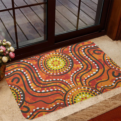 Australia Aboriginal Door Mat - Dot Art In Aboriginal Style Door Mat