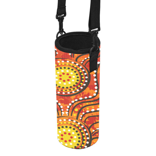Australia Aboriginal Water Bottle Sleeve - Dot Art In Aboriginal Style Water Bottle Sleeve Australia Aboriginal Water Bottle Sleeve - Dot Art In Aboriginal Style Water Bottle Sleeve