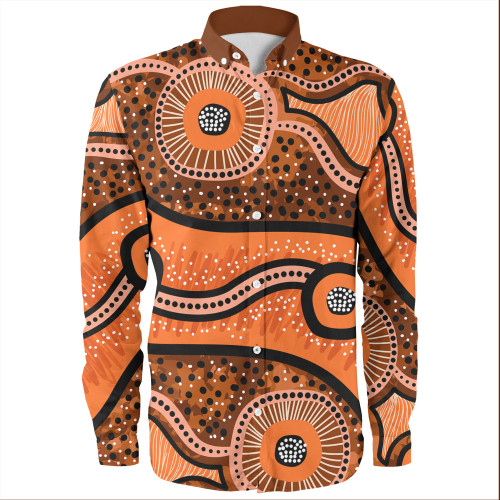 Australia Aboriginal Long Sleeve Shirts - Australian Aboriginal Background
 Long Sleeve Shirts