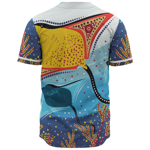 Australia Aboriginal Baseball Shirt - Stingray Aboriginal Art Baseball Shirt Australia Aboriginal Baseball Shirt - Stingray Aboriginal Art Baseball Shirt