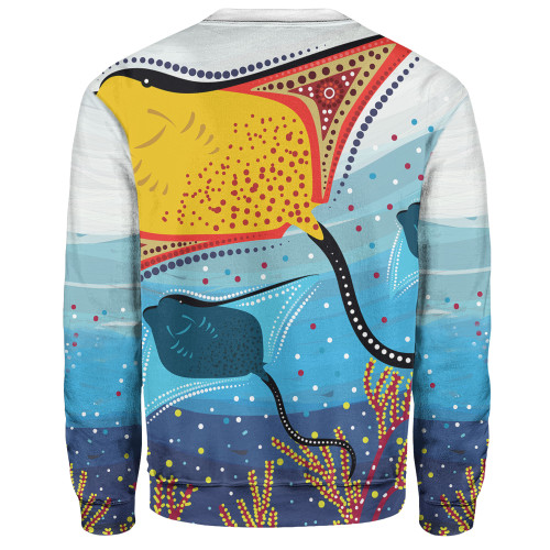 Australia Aboriginal Sweatshirt - Stingray Aboriginal Art Sweatshirt Australia Aboriginal Sweatshirt - Stingray Aboriginal Art Sweatshirt