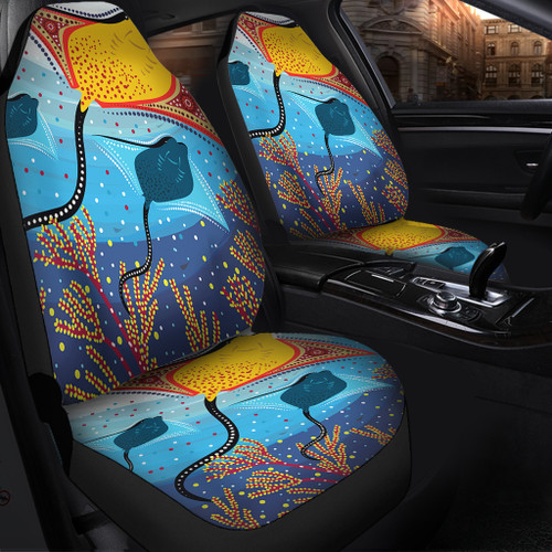 Australia Aboriginal Car Seat Covers - Stingray Aboriginal Art Car Seat Covers Australia Aboriginal Car Seat Covers - Stingray Aboriginal Art Car Seat Covers