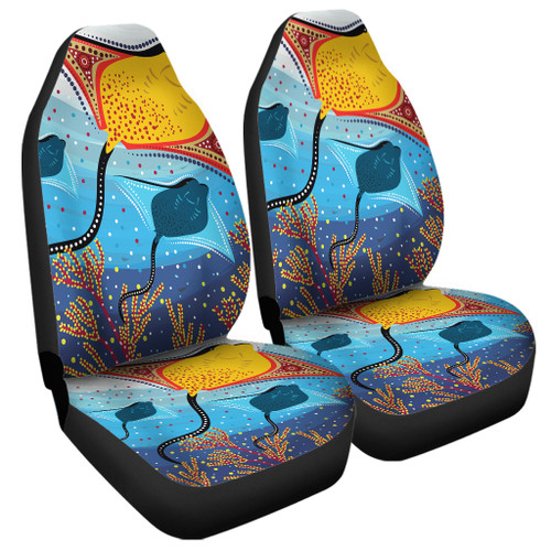 Australia Aboriginal Car Seat Covers - Stingray Aboriginal Art Car Seat Covers Australia Aboriginal Car Seat Covers - Stingray Aboriginal Art Car Seat Covers