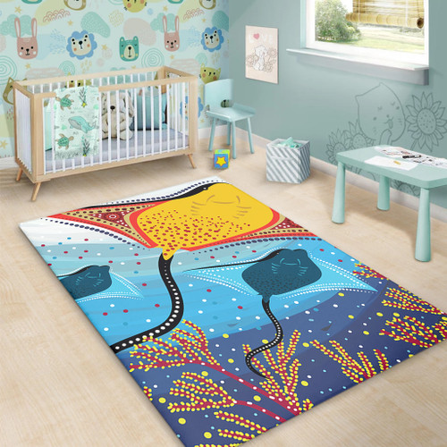Australia Aboriginal Area Rug - Stingray Aboriginal Art Area Rug Australia Aboriginal Area Rug - Stingray Aboriginal Art Area Rug