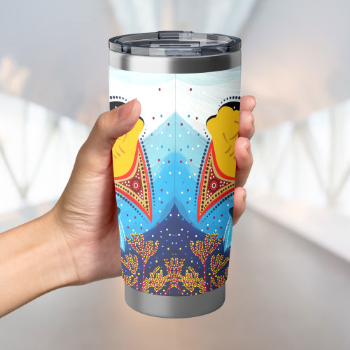 Australia Aboriginal Tumbler - Stingray Aboriginal Art Tumbler Australia Aboriginal Tumbler - Stingray Aboriginal Art Tumbler