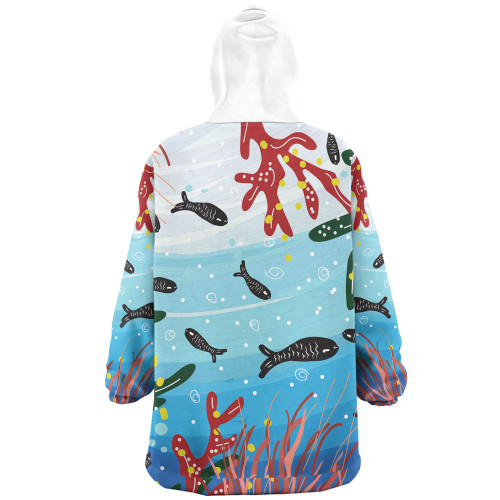 Australia Aboriginal Snug Hoodie - Underwater Concept Aboriginal Art With Fish Snug Hoodie Australia Aboriginal Snug Hoodie - Underwater Concept Aboriginal Art With Fish Snug Hoodie