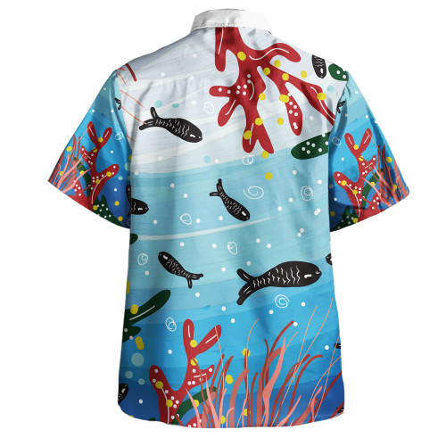 Australia Aboriginal Hawaiian Shirt - Underwater Concept Aboriginal Art With Fish Hawaiian Shirt