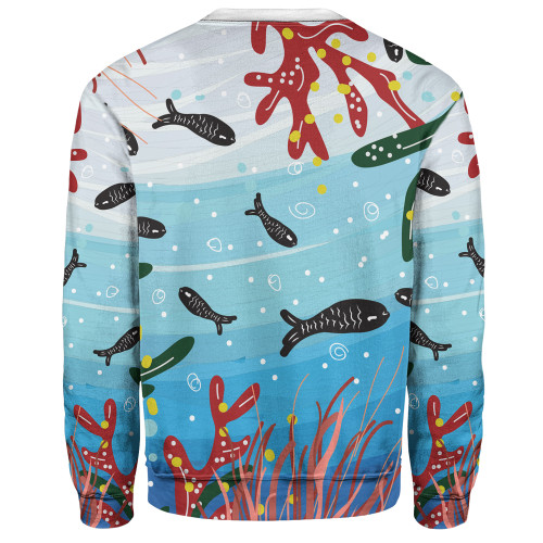 Australia Aboriginal Sweatshirt - Underwater Concept Aboriginal Art With Fish Sweatshirt Australia Aboriginal Sweatshirt - Underwater Concept Aboriginal Art With Fish Sweatshirt
