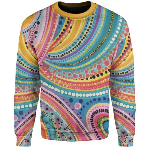 Australia Aboriginal Sweatshirt - Australian Indigenous Aboriginal Art Vivid Pastel Colours Ver 3 Sweatshirt