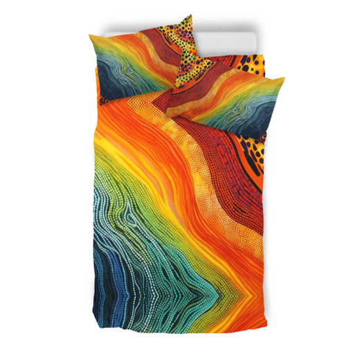 Australia Aboriginal Bedding Set - Australian Indigenous Aboriginal Art And Dot Painting Techniques Bedding Set Australia Aboriginal Bedding Set - Australian Indigenous Aboriginal Art And Dot Painting Techniques Bedding Set
