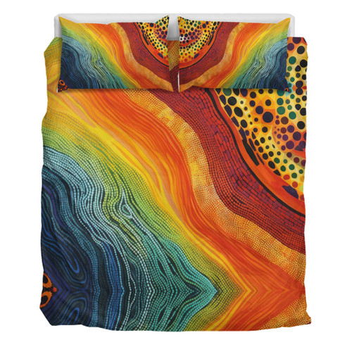 Australia Aboriginal Bedding Set - Australian Indigenous Aboriginal Art And Dot Painting Techniques Bedding Set Australia Aboriginal Bedding Set - Australian Indigenous Aboriginal Art And Dot Painting Techniques Bedding Set