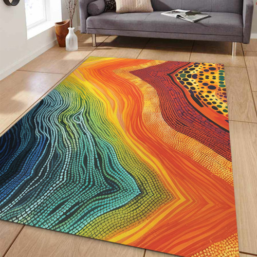 Australia Aboriginal Area Rug - Australian Indigenous Aboriginal Art And Dot Painting Techniques Area Rug Australia Aboriginal Area Rug - Australian Indigenous Aboriginal Art And Dot Painting Techniques Area Rug