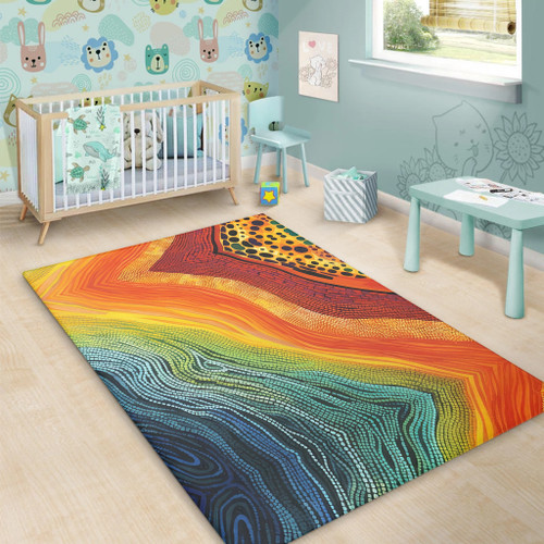 Australia Aboriginal Area Rug - Australian Indigenous Aboriginal Art And Dot Painting Techniques Area Rug Australia Aboriginal Area Rug - Australian Indigenous Aboriginal Art And Dot Painting Techniques Area Rug