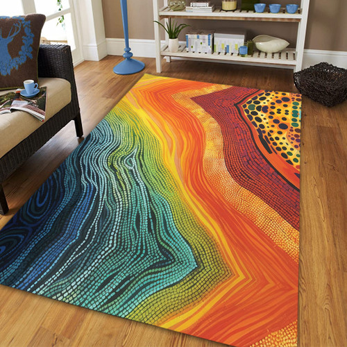 Australia Aboriginal Area Rug - Australian Indigenous Aboriginal Art And Dot Painting Techniques Area Rug Australia Aboriginal Area Rug - Australian Indigenous Aboriginal Art And Dot Painting Techniques Area Rug
