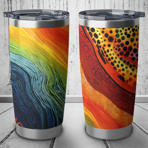 Australia Aboriginal Tumbler - Australian Indigenous Aboriginal Art And Dot Painting Techniques Tumbler Australia Aboriginal Tumbler - Australian Indigenous Aboriginal Art And Dot Painting Techniques Tumbler