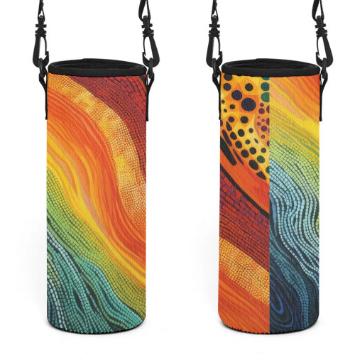 Australia Aboriginal Water Bottle Sleeve - Australian Indigenous Aboriginal Art And Dot Painting Techniques Water Bottle Sleeve