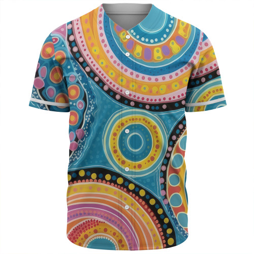 Australia Aboriginal Baseball Shirt - Dots Art And Colorful Pattern Baseball Shirt