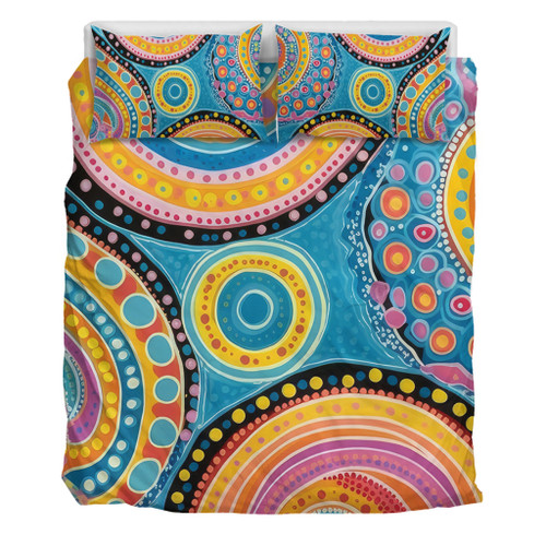 Australia Aboriginal Bedding Set - Dots Art And Colorful Pattern Bedding Set Australia Aboriginal Bedding Set - Dots Art And Colorful Pattern Bedding Set