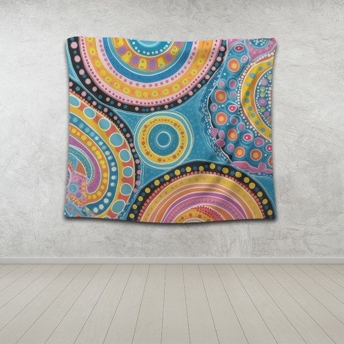 Australia Aboriginal Tapestry - Dots Art And Colorful Pattern Tapestry Australia Aboriginal Tapestry - Dots Art And Colorful Pattern Tapestry