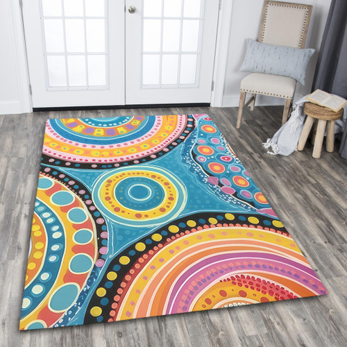 Australia Aboriginal Area Rug - Dots Art And Colorful Pattern Area Rug Australia Aboriginal Area Rug - Dots Art And Colorful Pattern Area Rug