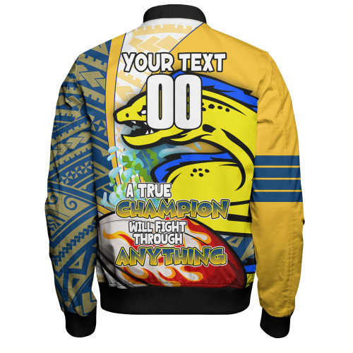 Parramatta Eels Grand Final Bomber Jacket - A True Champion Will Fight Through Anything With Polynesian Patterns Parramatta Eels Grand Final Bomber Jacket - A True Champion Will Fight Through Anything With Polynesian Patterns