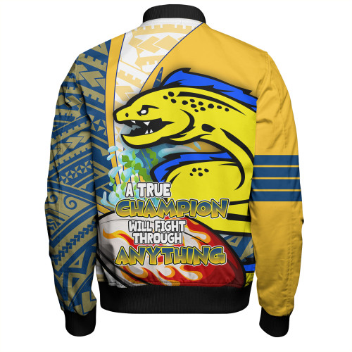 Parramatta Eels Grand Final Bomber Jacket - A True Champion Will Fight Through Anything With Polynesian Patterns Parramatta Eels Grand Final Bomber Jacket - A True Champion Will Fight Through Anything With Polynesian Patterns