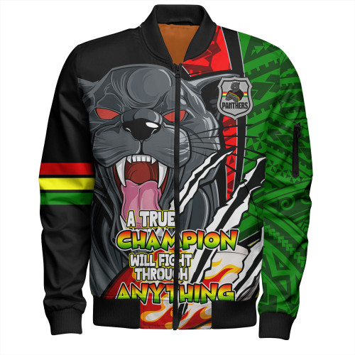 Penrith Panthers Grand Final Bomber Jacket - A True Champion Will Fight Through Anything With Polynesian Patterns