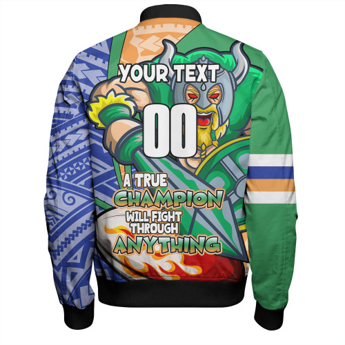 Canberra Raiders Grand Final Bomber Jacket - A True Champion Will Fight Through Anything With Polynesian Patterns