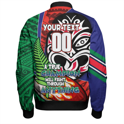 New Zealand Warriors Grand Final Bomber Jacket - A True Champion Will Fight Through Anything With Polynesian Patterns New Zealand Warriors Grand Final Bomber Jacket - A True Champion Will Fight Through Anything With Polynesian Patterns