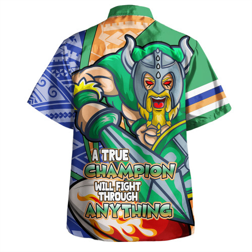 Canberra Raiders Grand Final Hawaiian Shirt - A True Champion Will Fight Through Anything With Polynesian Patterns