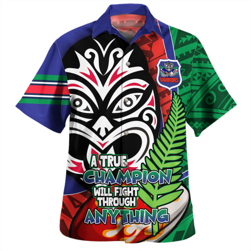 New Zealand Warriors Grand Final Hawaiian Shirt - A True Champion Will Fight Through Anything With Polynesian Patterns