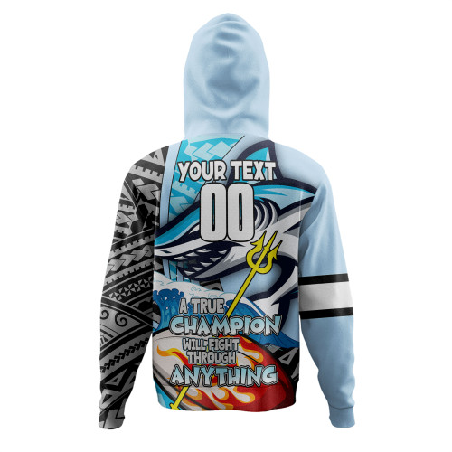 Cronulla-Sutherland Sharks Grand Final Hoodie - A True Champion Will Fight Through Anything With Polynesian Patterns Cronulla-Sutherland Sharks Grand Final Hoodie - A True Champion Will Fight Through Anything With Polynesian Patterns