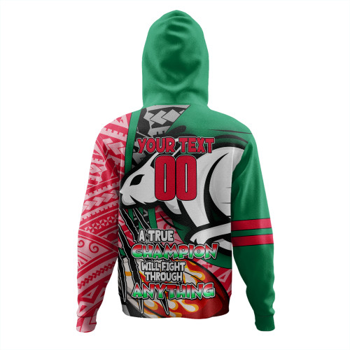 South Sydney Rabbitohs Grand Final Hoodie - A True Champion Will Fight Through Anything With Polynesian Patterns South Sydney Rabbitohs Grand Final Hoodie - A True Champion Will Fight Through Anything With Polynesian Patterns