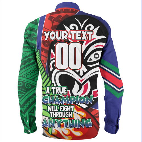 New Zealand Warriors Grand Final Long Sleeve Shirt - A True Champion Will Fight Through Anything With Polynesian Patterns New Zealand Warriors Grand Final Long Sleeve Shirt - A True Champion Will Fight Through Anything With Polynesian Patterns