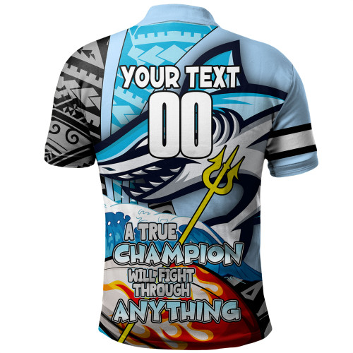 Cronulla-Sutherland Sharks Grand Final Polo Shirt - A True Champion Will Fight Through Anything With Polynesian Patterns Cronulla-Sutherland Sharks Grand Final Polo Shirt - A True Champion Will Fight Through Anything With Polynesian Patterns