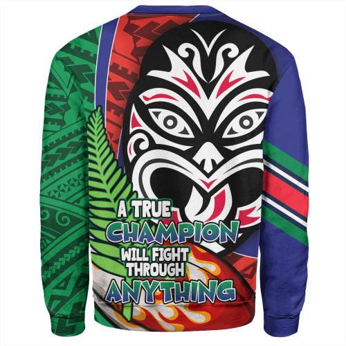 New Zealand Warriors Grand Final Sweatshirt - A True Champion Will Fight Through Anything With Polynesian Patterns New Zealand Warriors Grand Final Sweatshirt - A True Champion Will Fight Through Anything With Polynesian Patterns