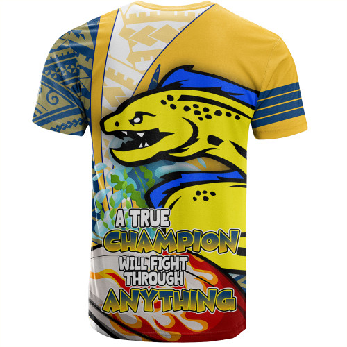 Parramatta Eels Grand Final T-Shirt - A True Champion Will Fight Through Anything With Polynesian Patterns Parramatta Eels Grand Final T-Shirt - A True Champion Will Fight Through Anything With Polynesian Patterns