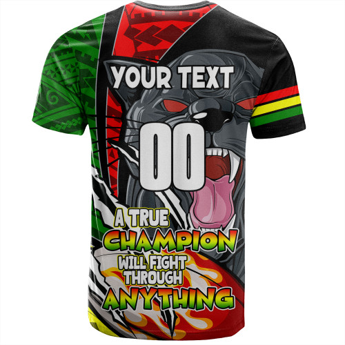 Penrith Panthers Grand Final T-Shirt - A True Champion Will Fight Through Anything With Polynesian Patterns Penrith Panthers Grand Final T-Shirt - A True Champion Will Fight Through Anything With Polynesian Patterns