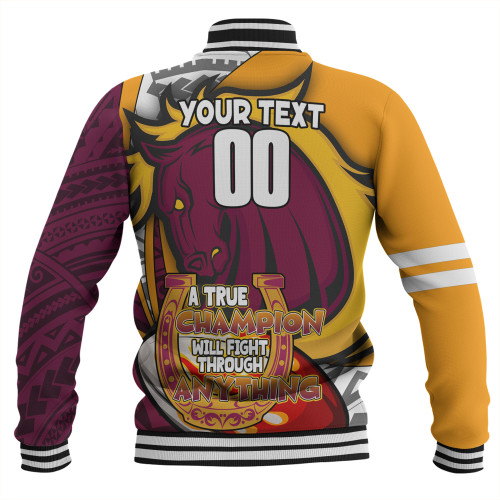 Brisbane Broncos Grand Final Baseball Jacket - A True Champion Will Fight Through Anything With Polynesian Patterns Brisbane Broncos Grand Final Baseball Jacket - A True Champion Will Fight Through Anything With Polynesian Patterns